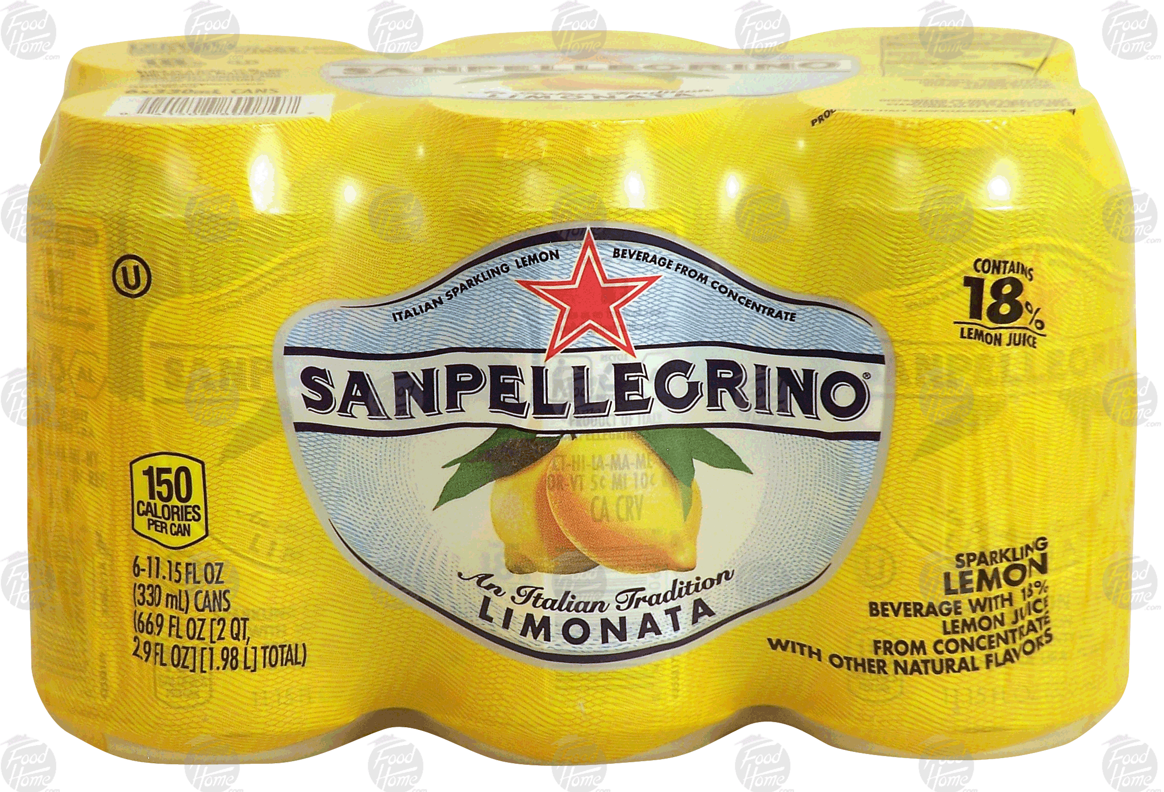 Sanpellegrino  limonata; sparkling lemon beverage with 18% lemon juice, 6-11.15 fl oz cans Full-Size Picture